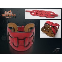Hermes Fetiche Leather Red Bracelet